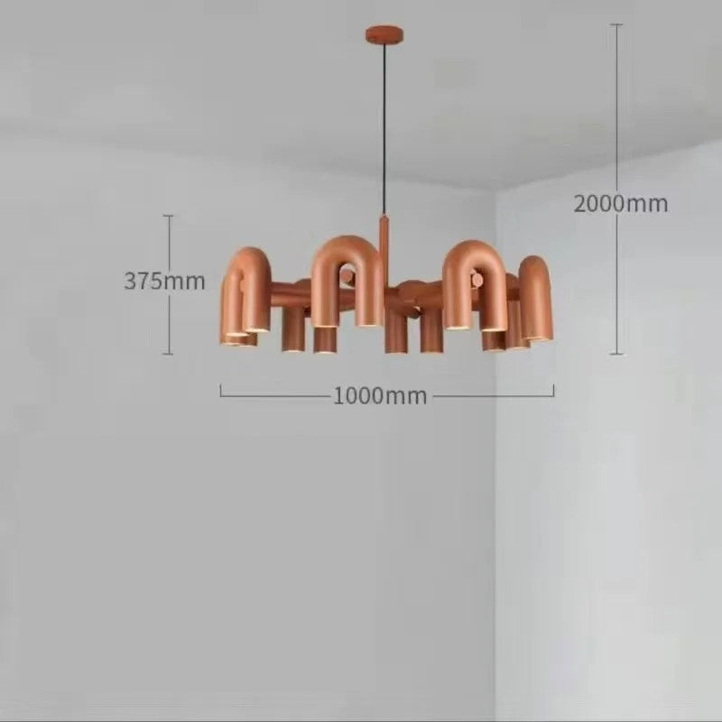 Modern U-Shaped Chandelier Minimalist Pendant Lamp for Kid's Rooms, Living Room & Bedroom Decor