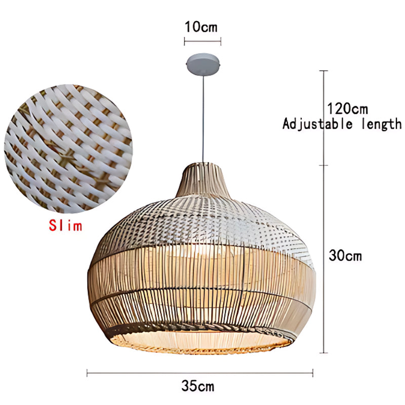 Simple & Stylish Japanese Rattan Pendant – Perfect for Living Rooms & Dining Tables