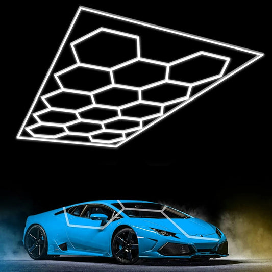 720W Hexagon LED Garage Ceiling Lights – 108,000 LM for Super Bright Illumination