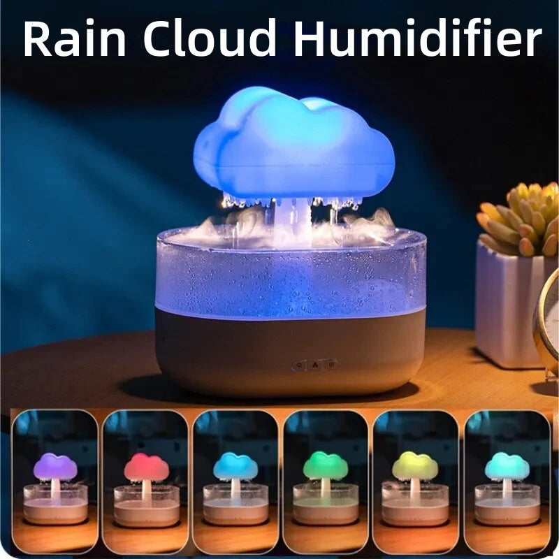 Cloud Night Light Humidifier With Raining Water Drop Sound And 7 Colors