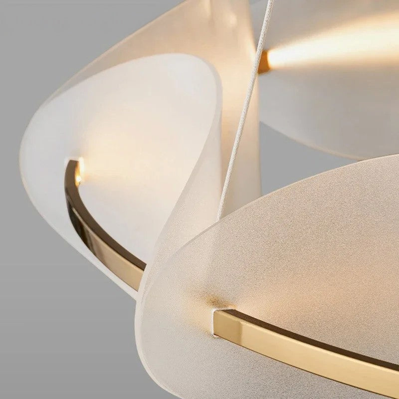 Modern Acrylic Leaf LED Chandelier For Living & Dining Rooms