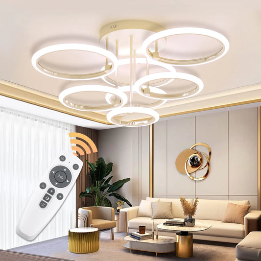 Sleek & Modern LED Ring Chandeliers Redefine Your Ceiling