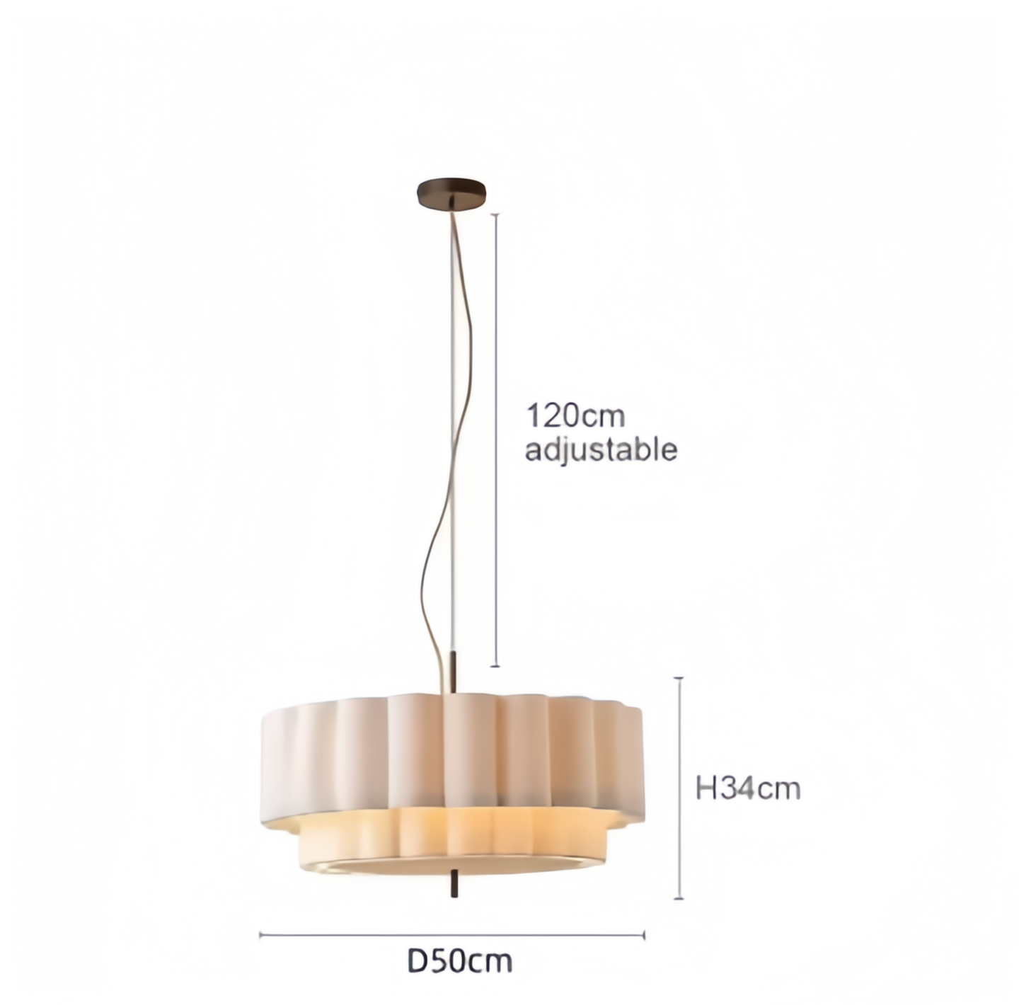 Wabi Sabi Fabric Chandelier Elegant Hanging Lamp for Modern Living & Bedroom Spaces