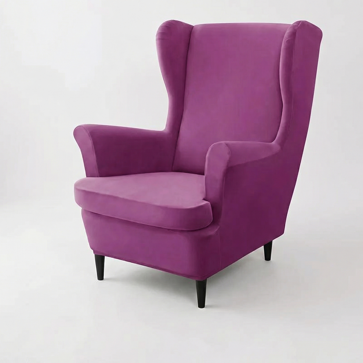 Premium  Velvet Wingback Armchair & Seat Cushion Cover for Home Décor