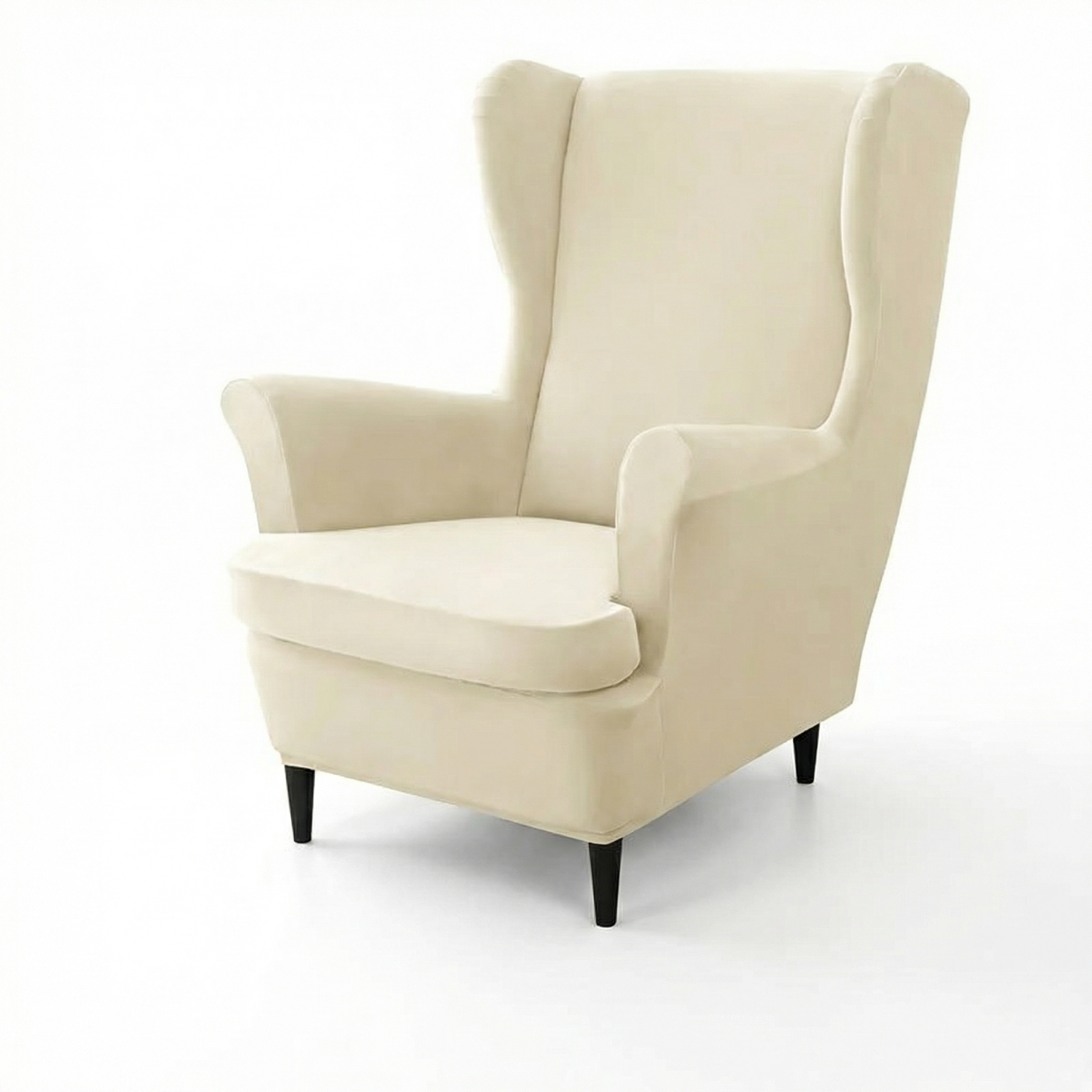 Premium  Velvet Wingback Armchair & Seat Cushion Cover for Home Décor