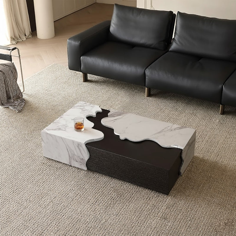 Italian Marble Coffee Table With Rectangle Art Furniture for Living Room