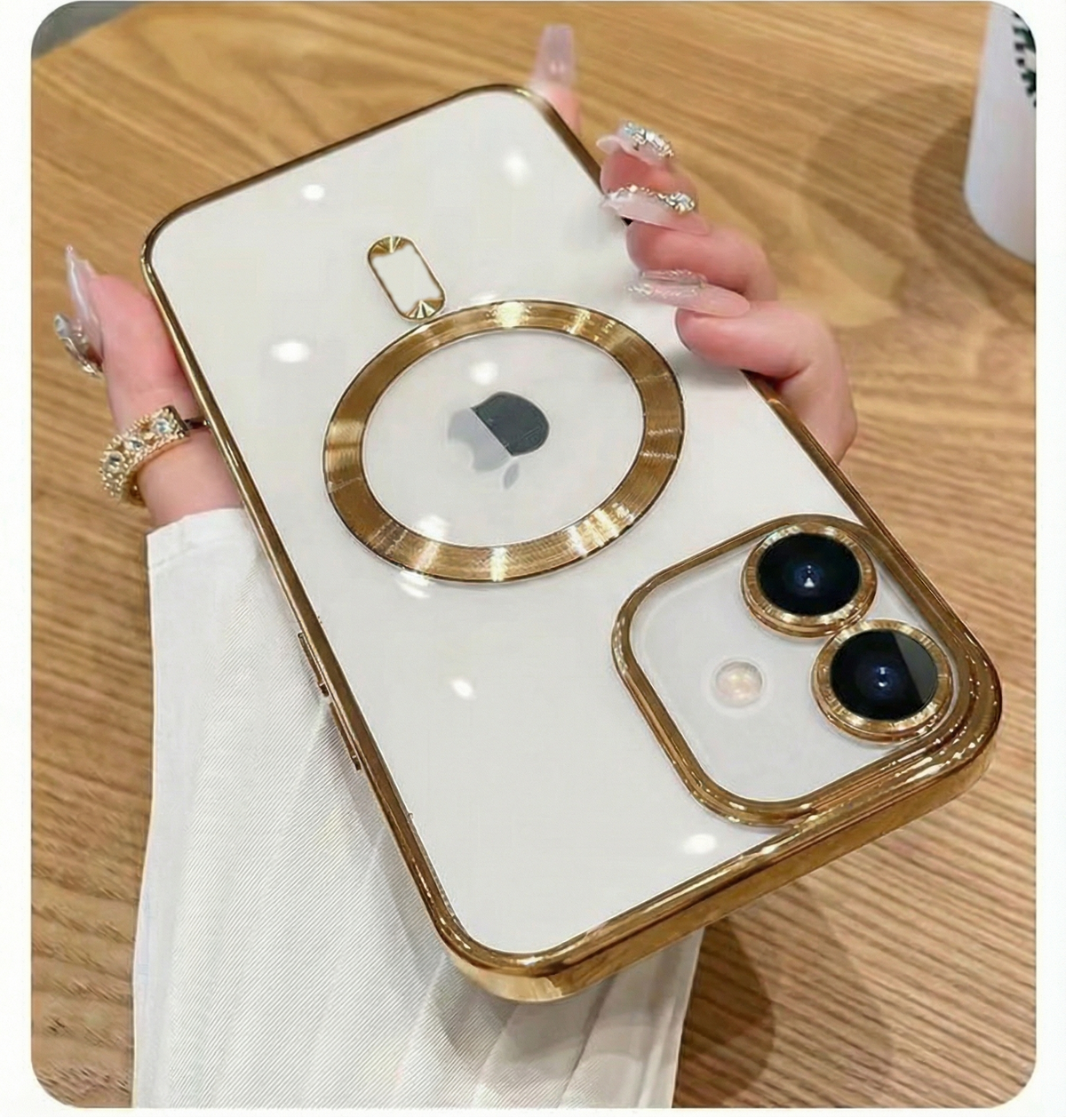 Luxury iPhone Transparent Case With Magsafe Magnetic Wireless Charging Case