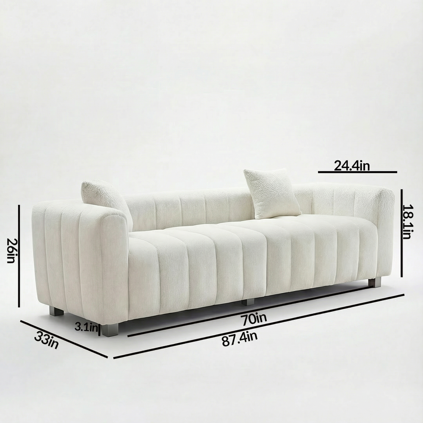 Luxurious Fluffy Boucle Couch Sofa Perfect for Any Living Room or Bedroom