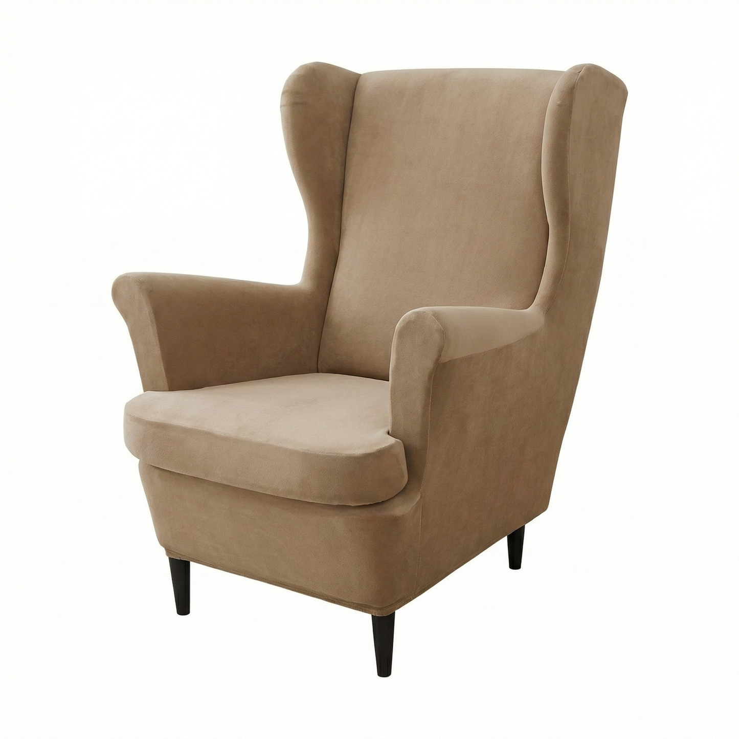 Premium  Velvet Wingback Armchair & Seat Cushion Cover for Home Décor