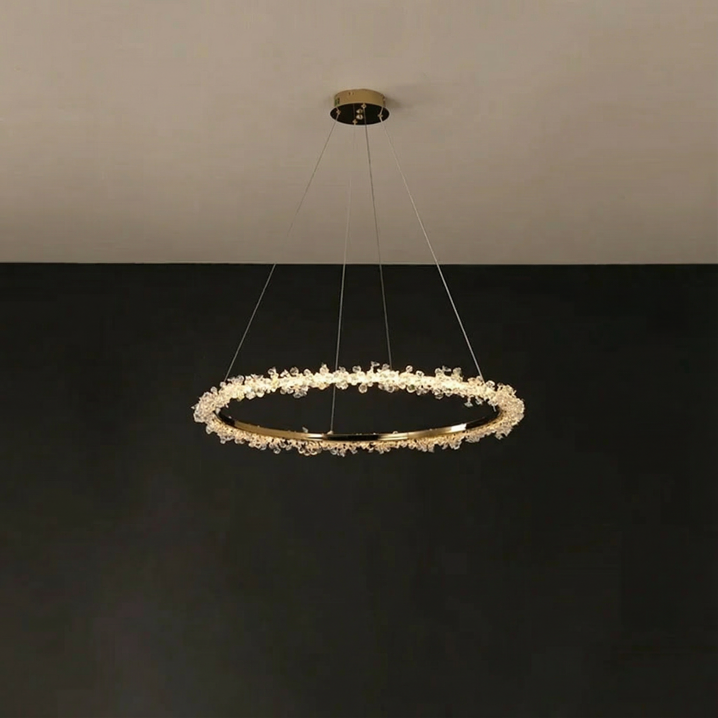 Elegant Modern Crystal Pendant Light  Nordic Ring Chandelier for Stylish Interiors