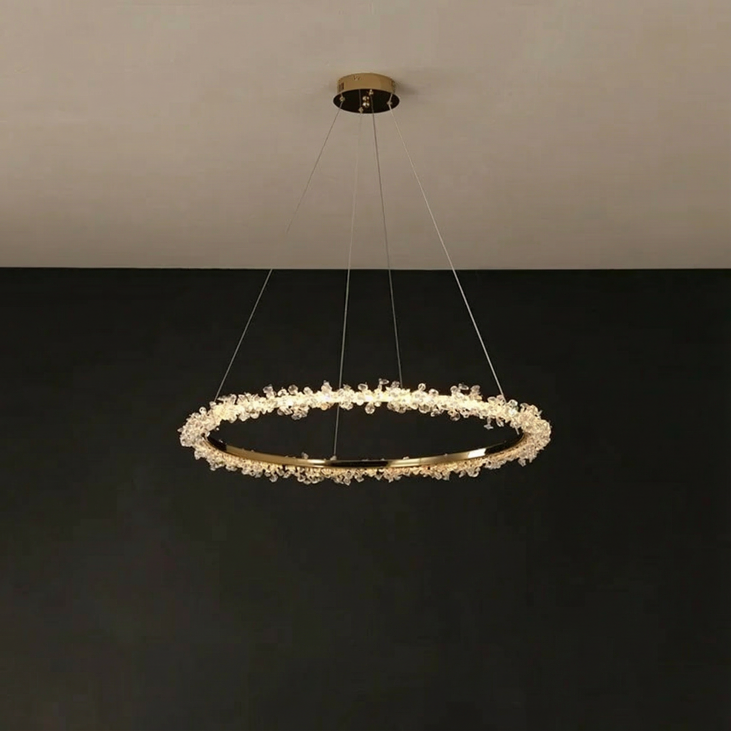 Elegant Modern Crystal Pendant Light  Nordic Ring Chandelier for Stylish Interiors