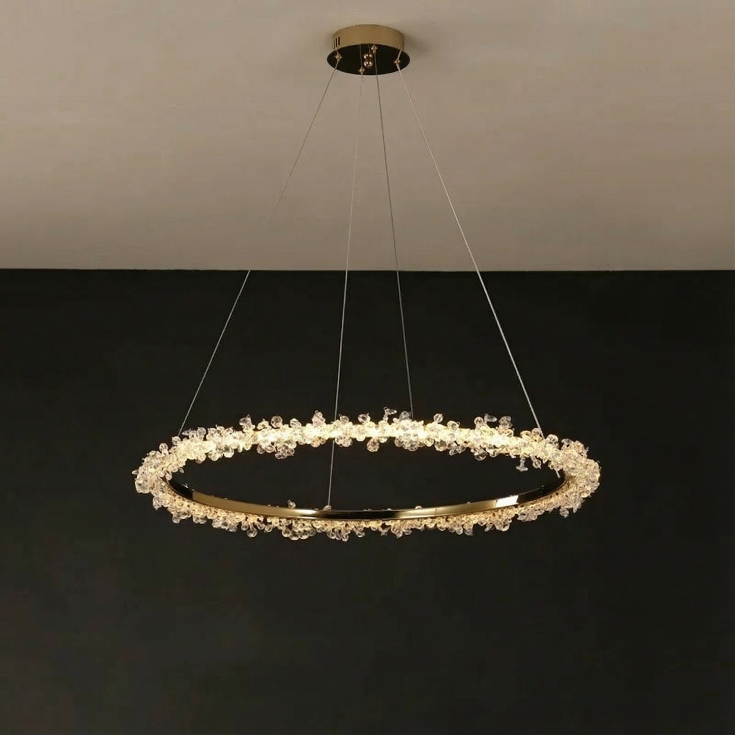 Elegant Modern Crystal Pendant Light  Nordic Ring Chandelier for Stylish Interiors