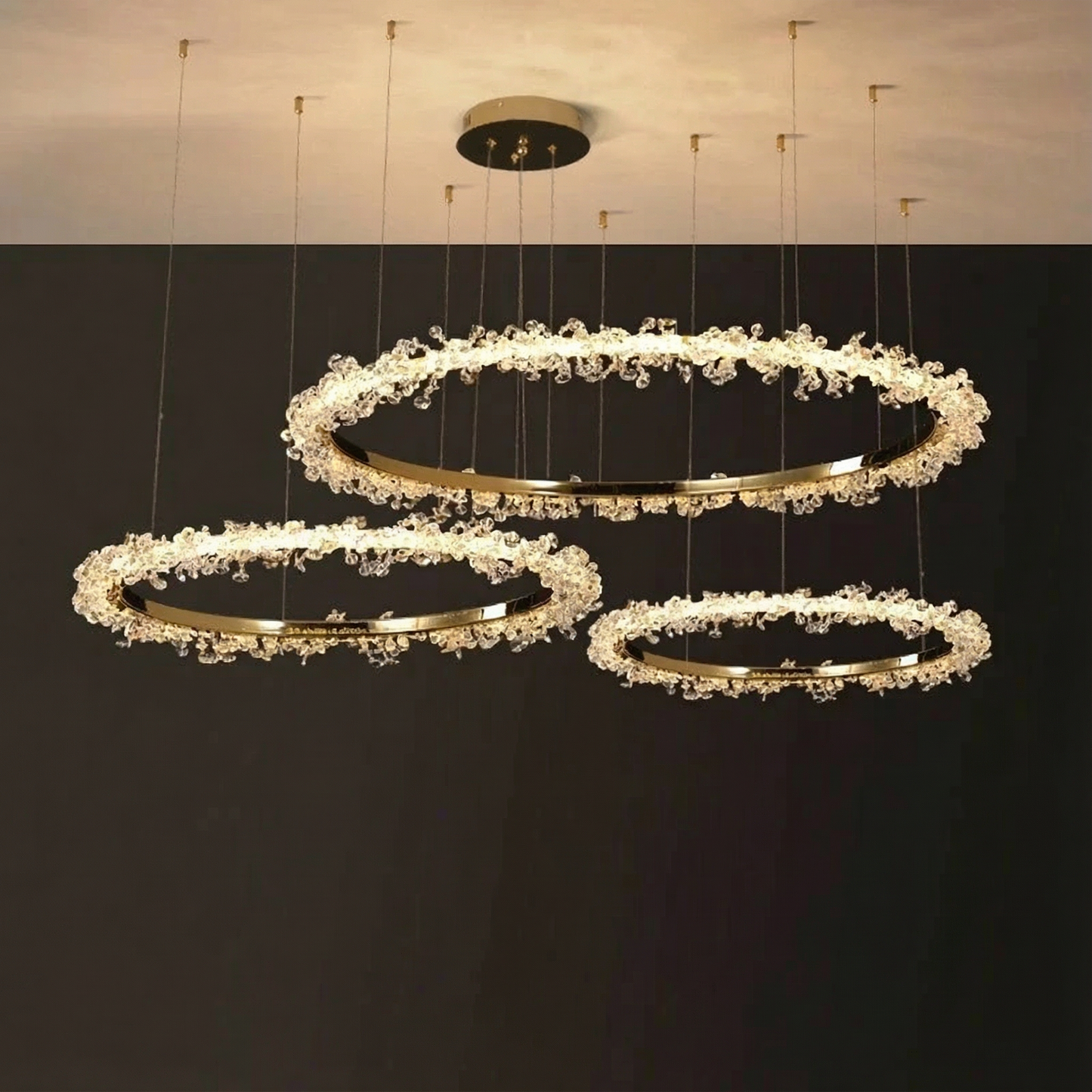 Elegant Modern Crystal Pendant Light  Nordic Ring Chandelier for Stylish Interiors