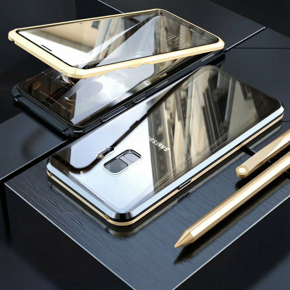 Magnetic Double Sided Case Sleek, Shockproof & Stylish for Samsung Galaxy
