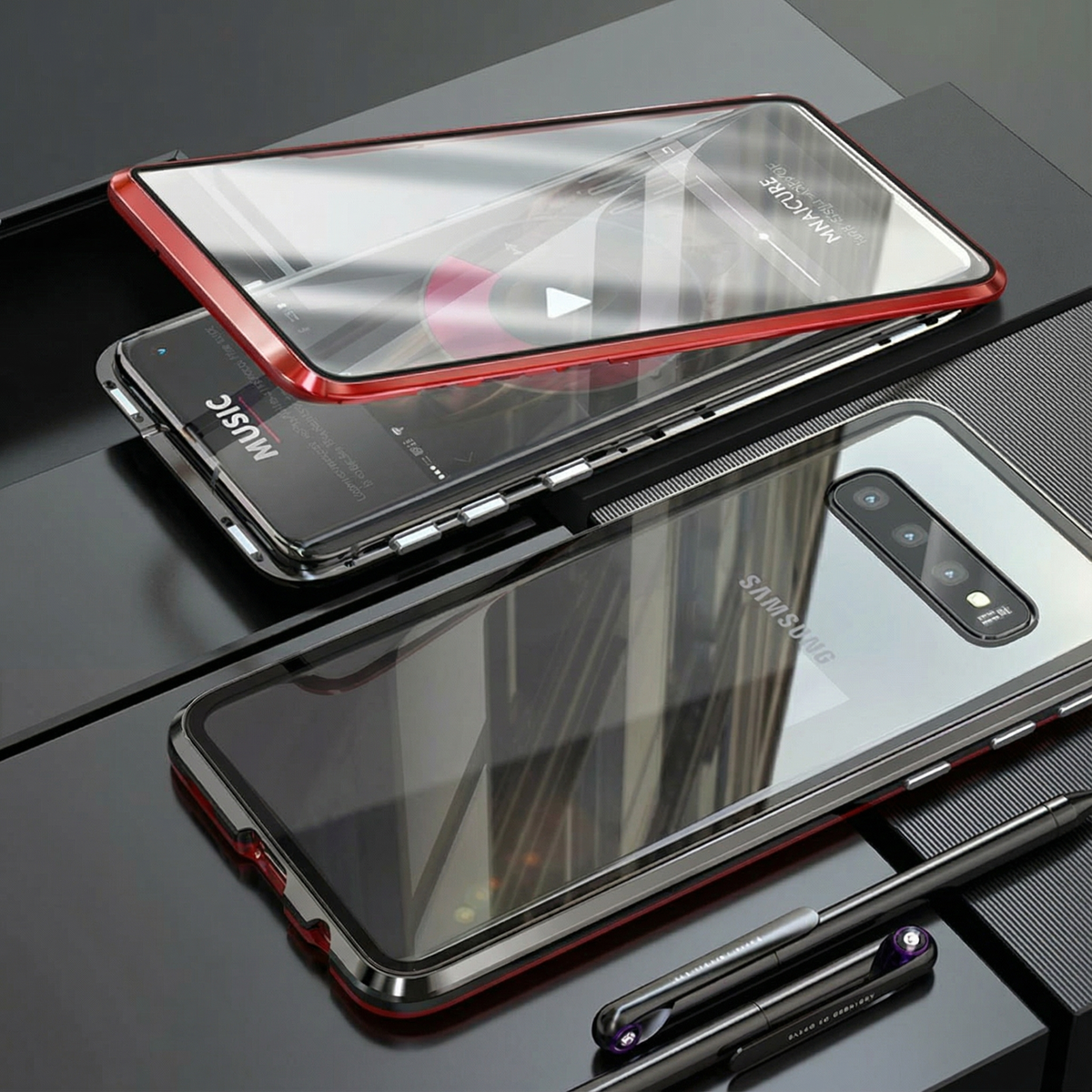 Magnetic Double Sided Case Sleek, Shockproof & Stylish for Samsung Galaxy