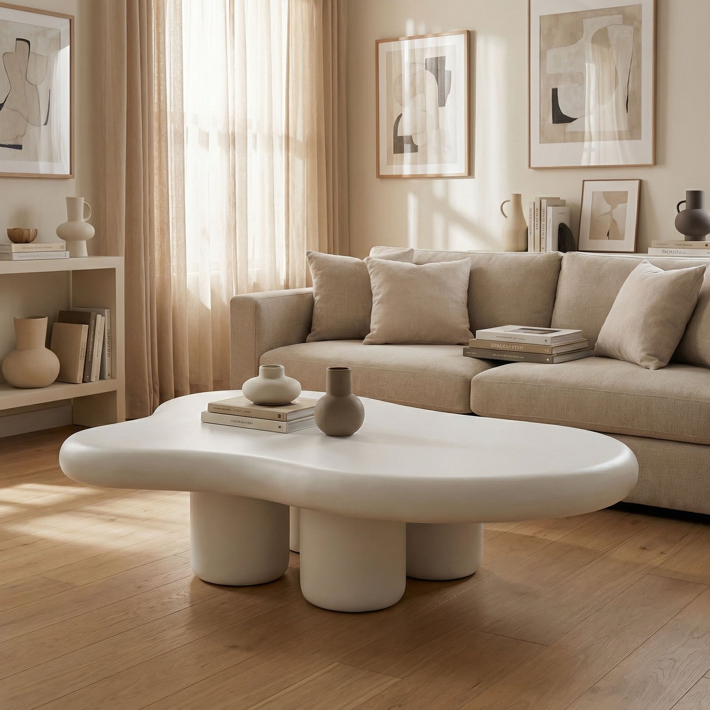 Minimalist Cloud Shaped Tea Table for Living Room