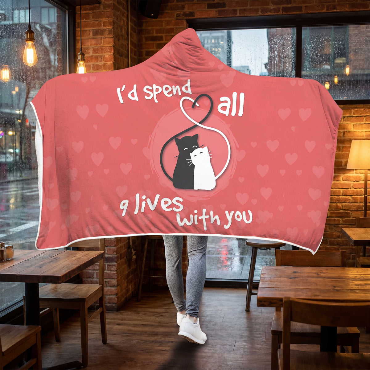 Cat Lovers Hooded Blanket