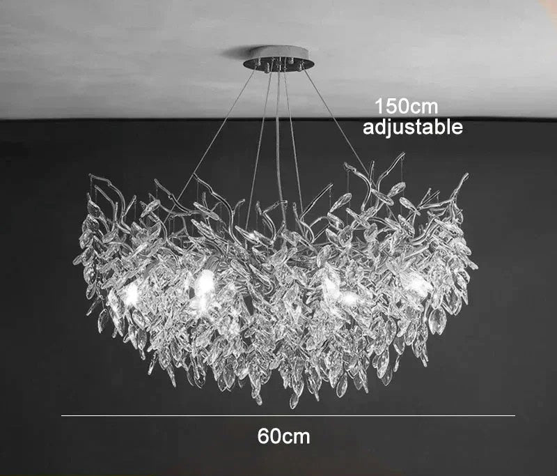 Modern Crystal Chandelier LED Ceiling Pendant Light for Dining, Living & Bedroom Décor