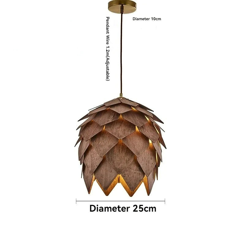 Wooden Pine Cone Chandelier Famous Art Light for Luxury Cafés & Dining Spaces