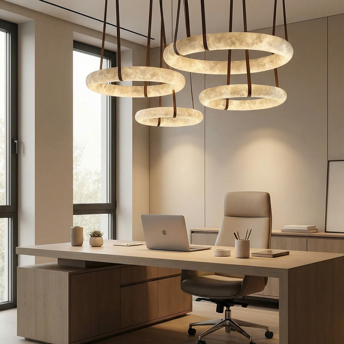 Premium Copper & Marble Pendant Light Perfect for Offices, Living Rooms & Dining Spaces