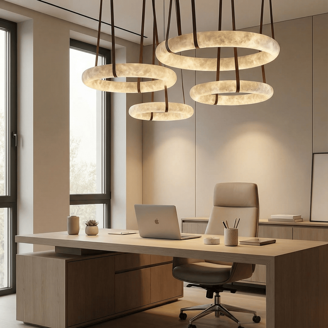 Premium Copper & Marble Pendant Light Perfect for Offices, Living Rooms & Dining Spaces