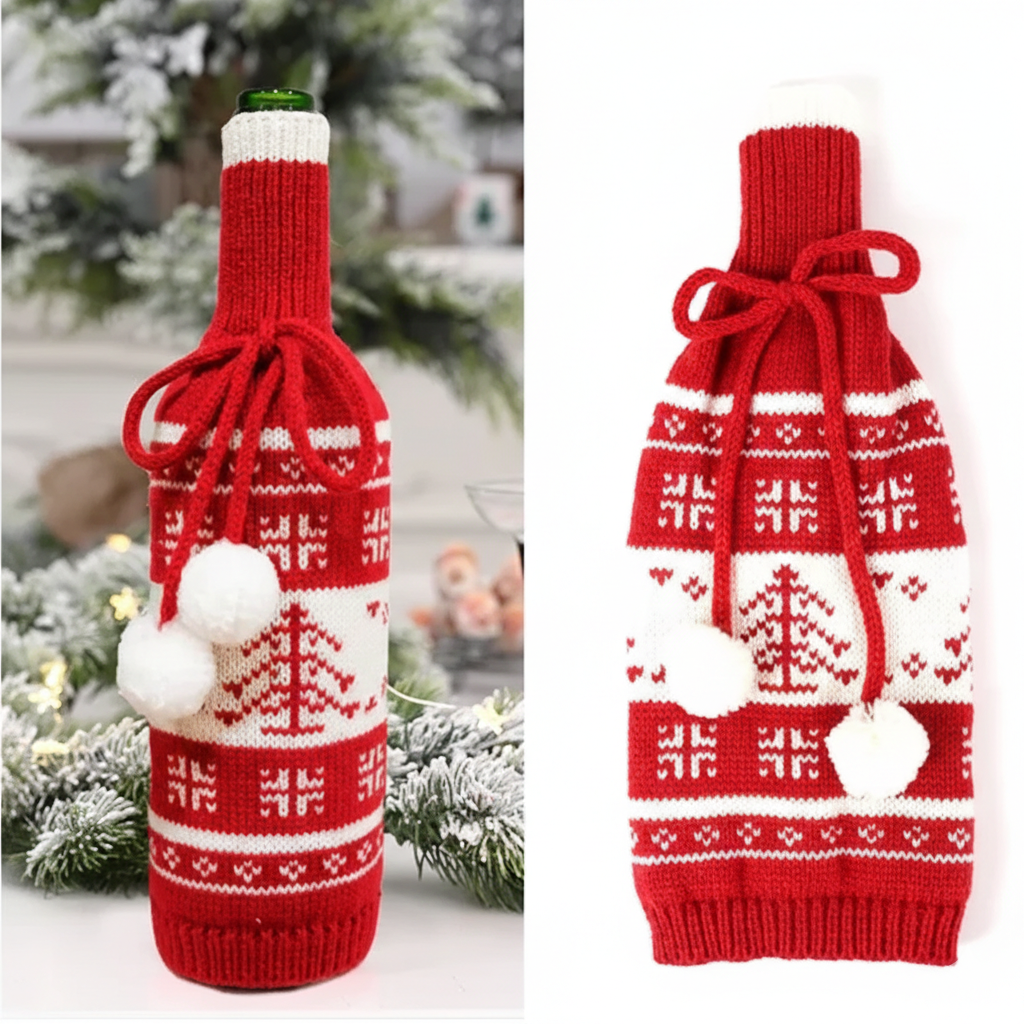 Christmas Wine Bottle Cover Perfect for Parties & Celebrations