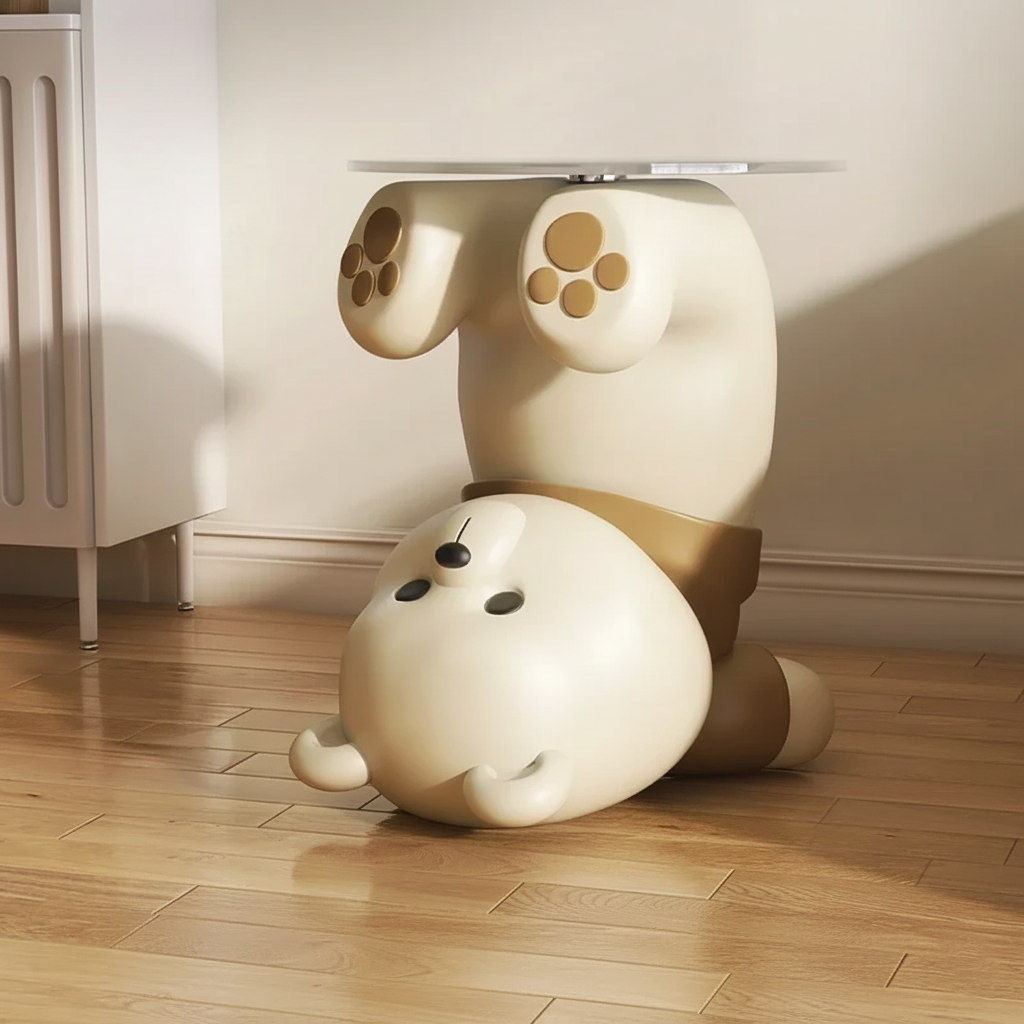 Luxury Nordic Bear Glass Side Table for Living Room & Bedroom
