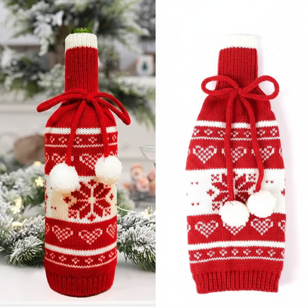 Christmas Wine Bottle Cover Perfect for Parties & Celebrations