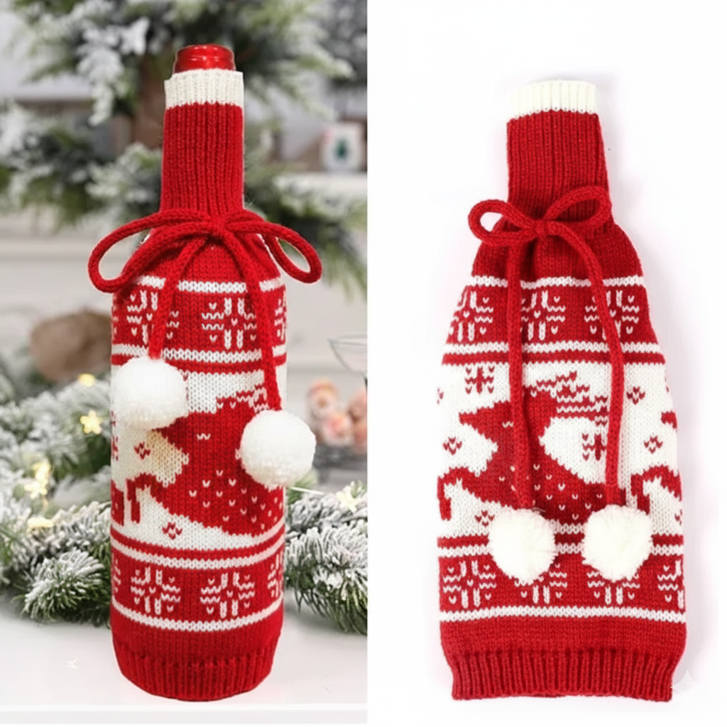 Christmas Wine Bottle Cover Perfect for Parties & Celebrations
