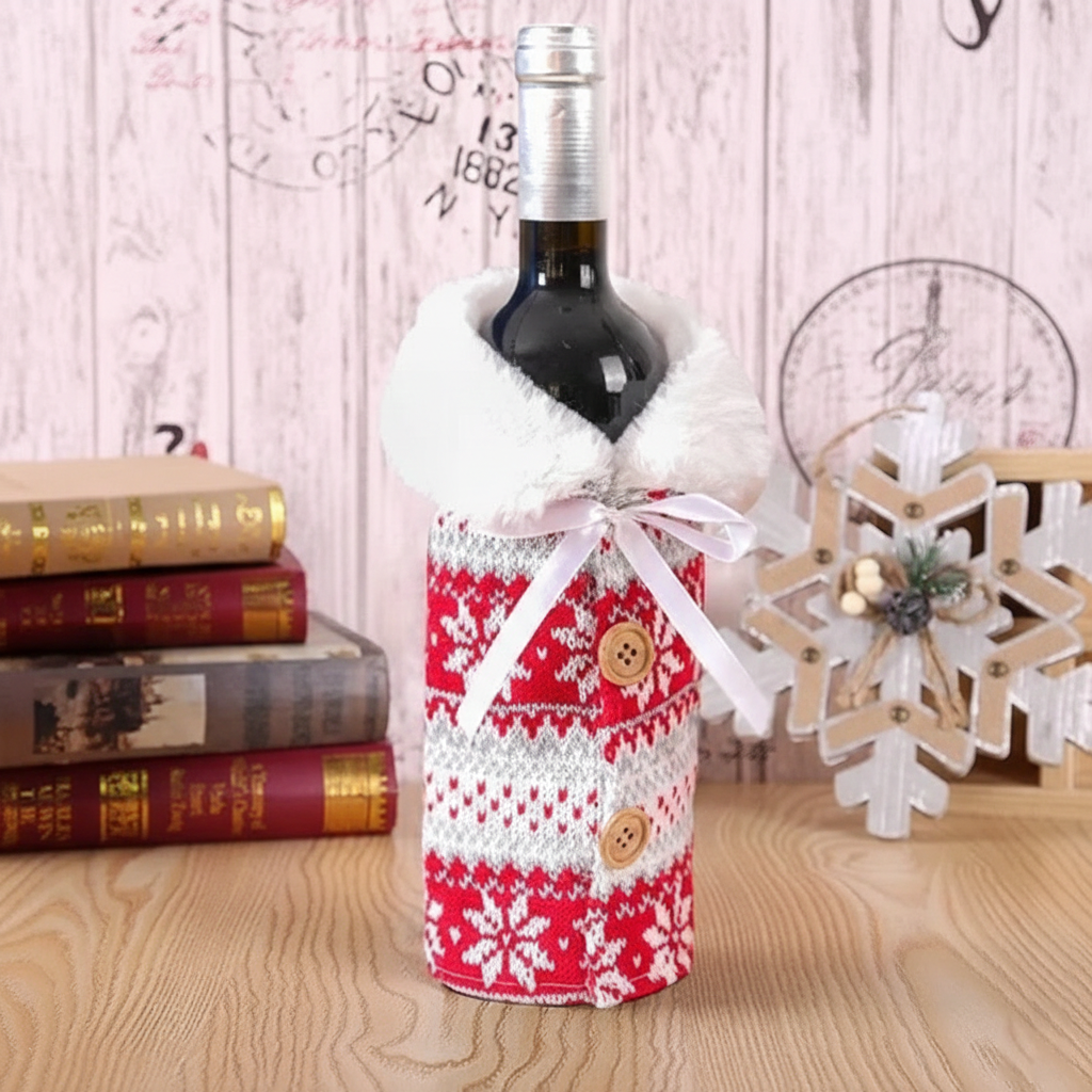 Christmas Wine Bottle Cover Perfect for Parties & Celebrations