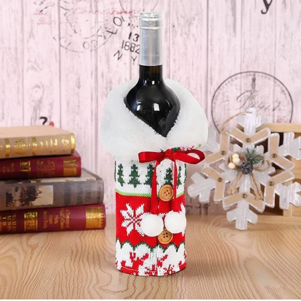 Christmas Wine Bottle Cover Perfect for Parties & Celebrations