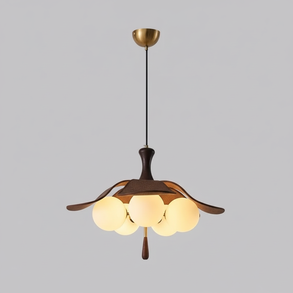 French Retro Fabric Pendant Light Light for Living Room & Dining Spaces