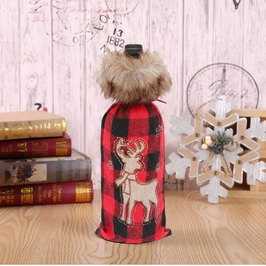 Christmas Wine Bottle Cover Perfect for Parties & Celebrations