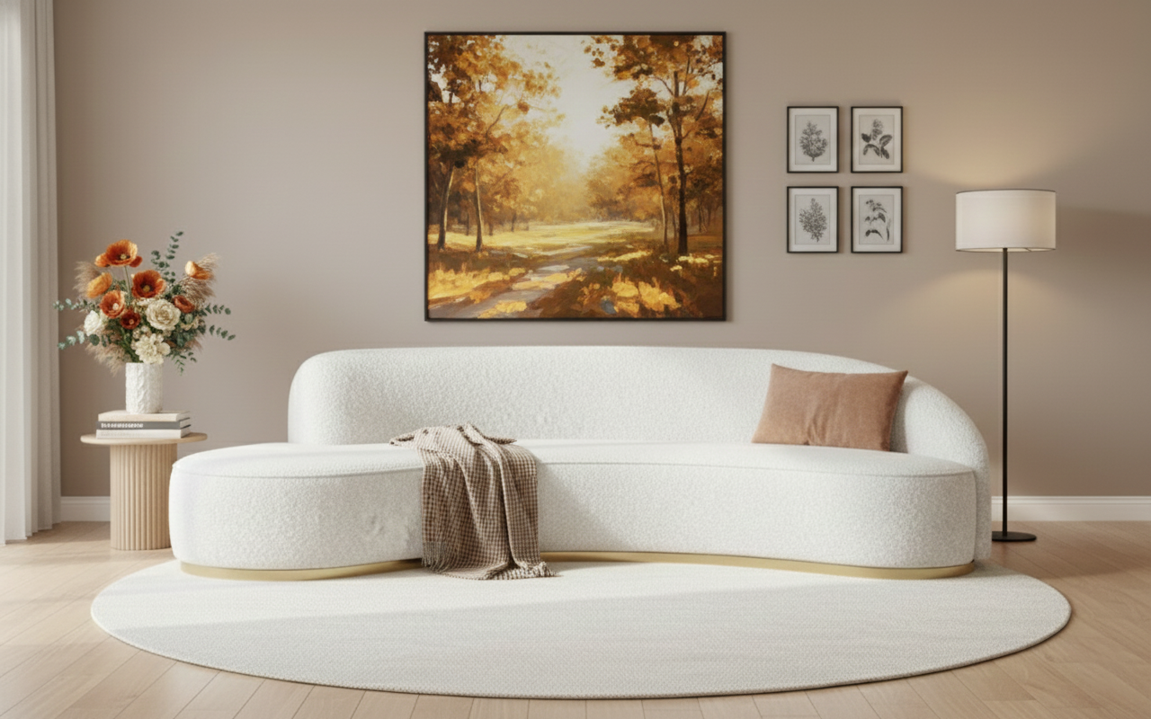 Luxury Nordic  Curved Sofa for Living Room & Home Interiors