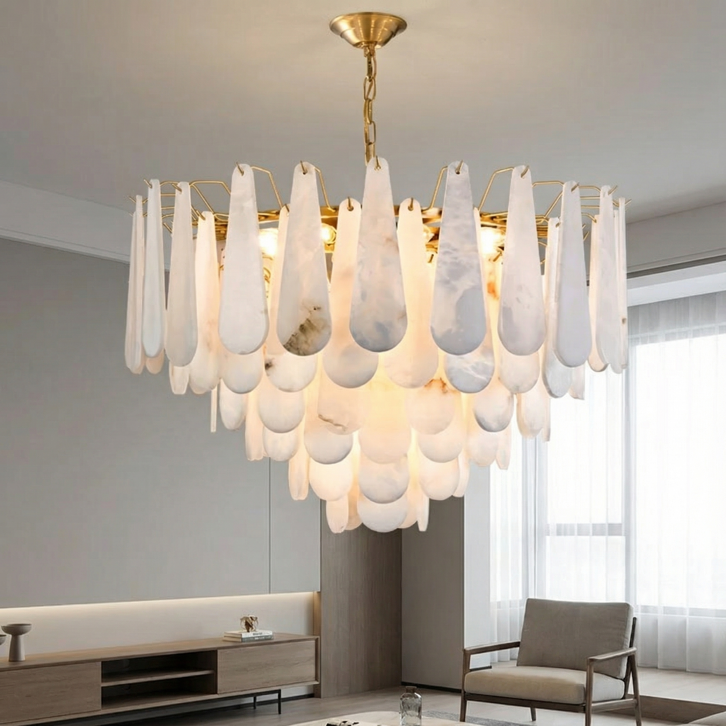 Premium French Marble Chandelier  with Copper Perfect Lighting for All Spaces