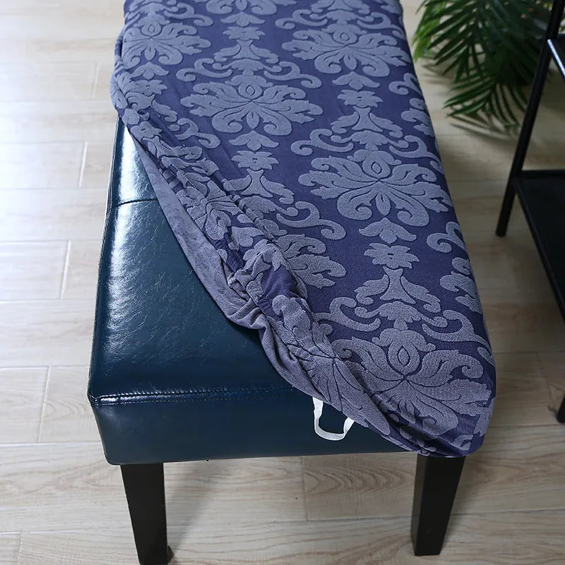 Luxury Jacquard Long Bench Printed Elastic Cover Furniture Decoration