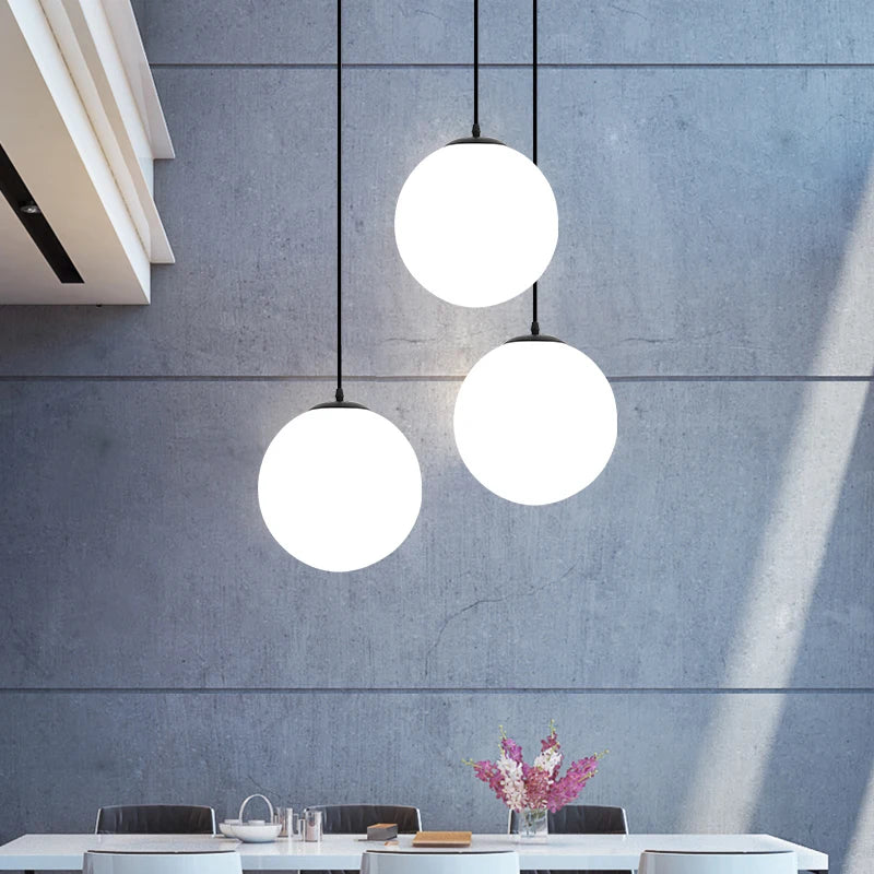 White Globe LED Hanging Lamps for a Chic Interior!