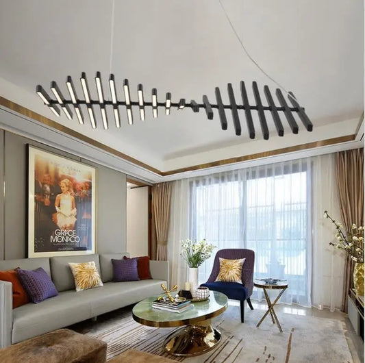 Modern Black/White LED Chandeliers Perfect for Offices & Living Rooms