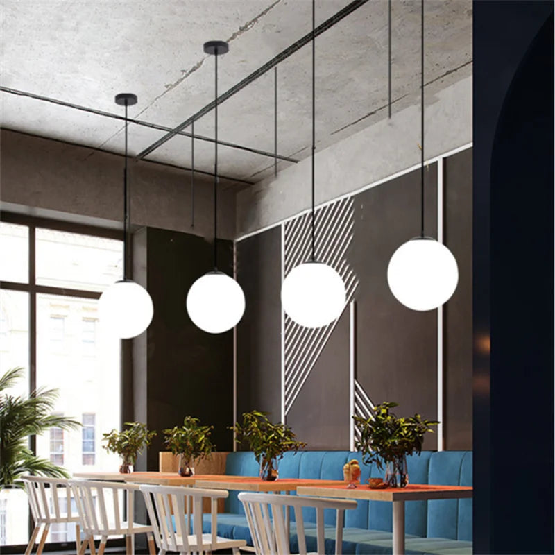 White Globe LED Hanging Lamps for a Chic Interior!