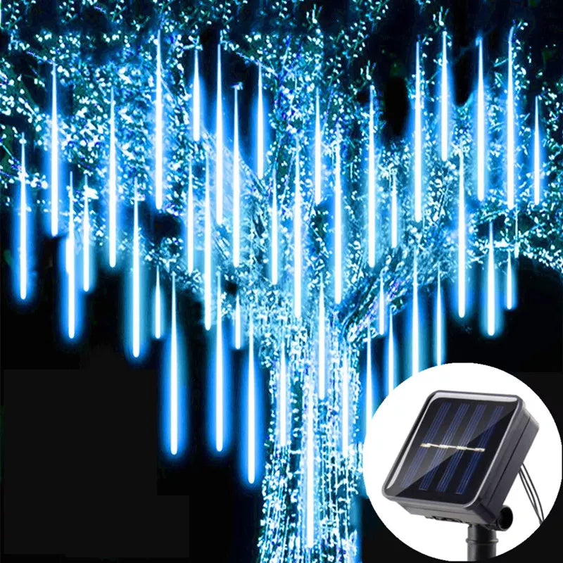Solar LED Meteor Fairy Shower String Light Waterproof