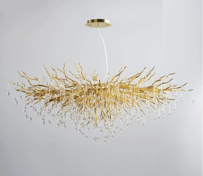 Luxury Crystal Golden Branch Chandelier for Living Room, Hotel & Lobby