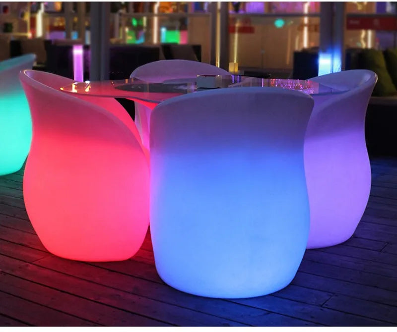 Illuminate Your Space: LED Rechargeable Glowing Armchair for Living Room & Bar