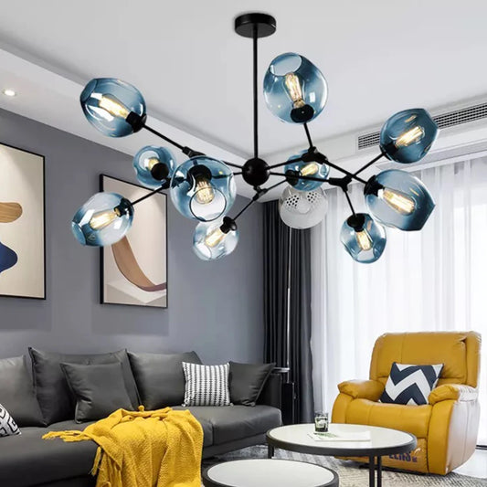 Gold & Black Modern LED Chandelier – Statement Lighting for Your Home