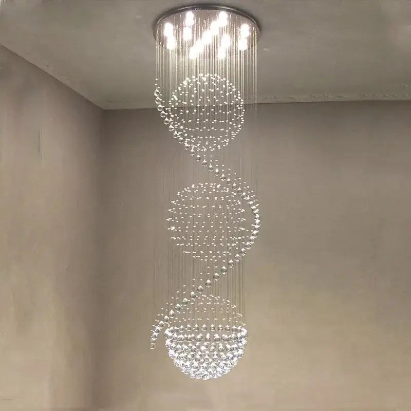 Spiral Crystal LED Chandelier for Sophisticated Interiors