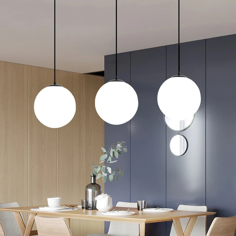 White Globe LED Hanging Lamps for a Chic Interior!