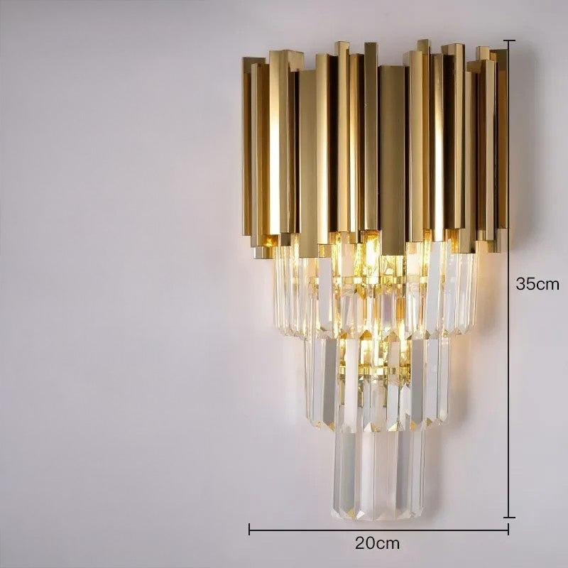 Modern Gold & Black Crystal Chandelier LED Pendant Light for Living Room & Hotel Elegance