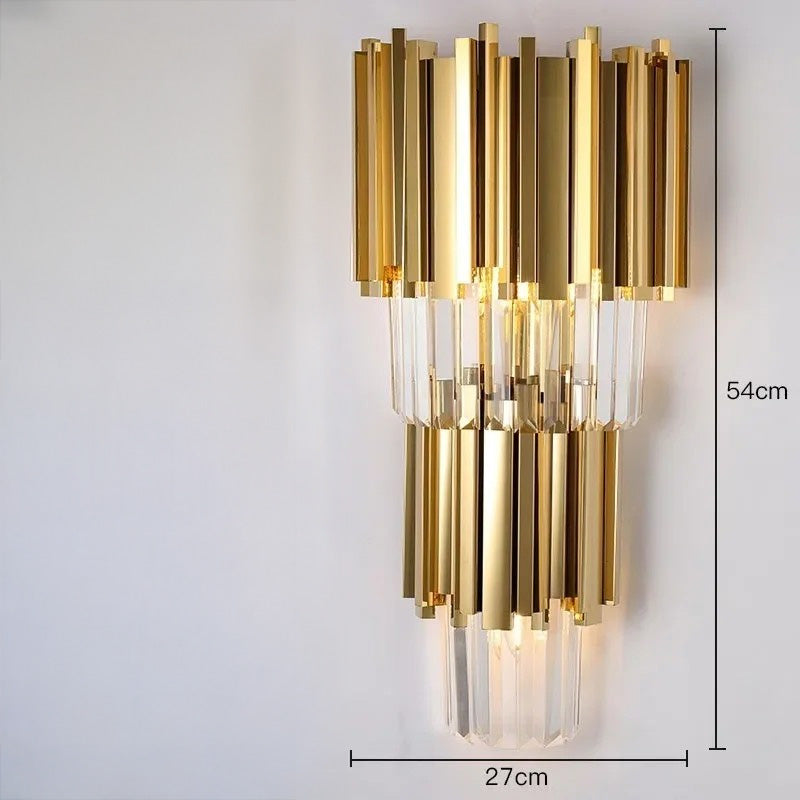 Modern Gold & Black Crystal Chandelier LED Pendant Light for Living Room & Hotel Elegance