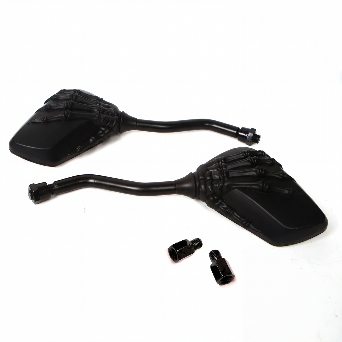 Skull Style Motorcycle Rear View Mirrors for Street & Cruiser Bikes