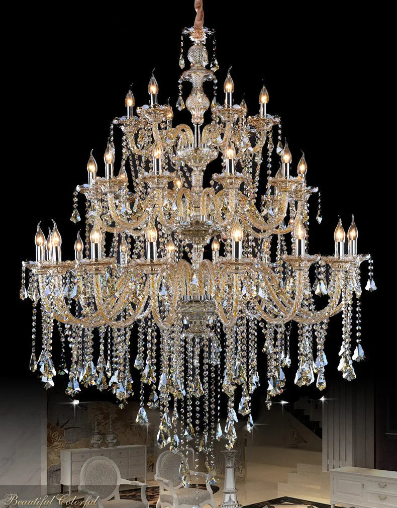 Sophisticated Black Crystal Avize Chandelier for Dining Rooms & Teen Spaces