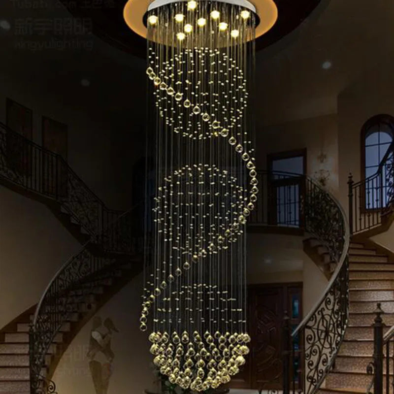 Spiral Crystal LED Chandelier for Sophisticated Interiors